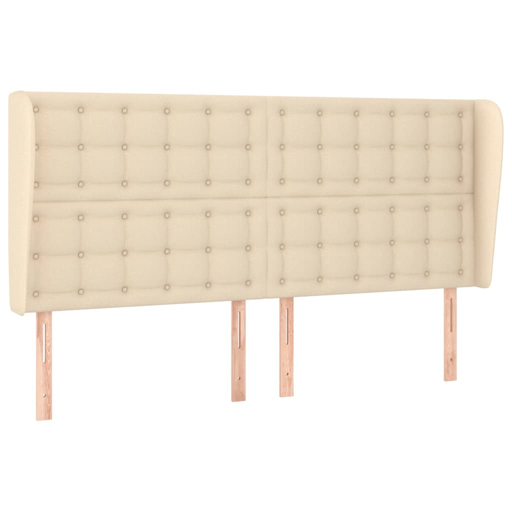 vidaXL Κεφαλάρι με Πτερύγια Κρεμ 183x23x118/128 εκ. Υφασμάτινο