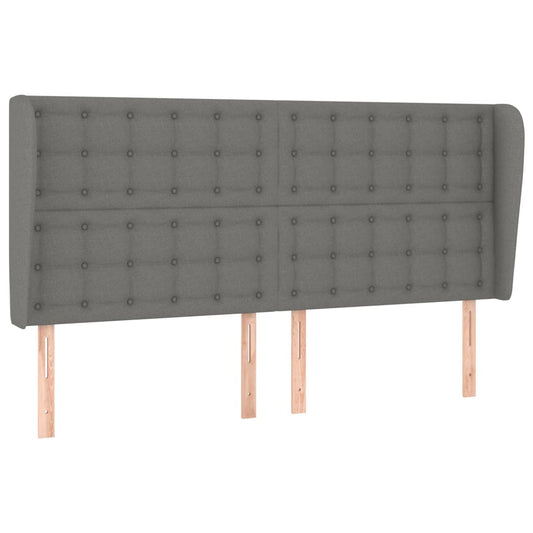 vidaXL Κεφαλάρι με Πτερύγια Σκούρο Γκρι 203x23x118/128 εκ. Υφασμάτινο