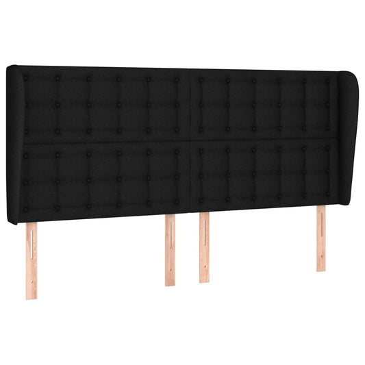 vidaXL Κεφαλάρι με Πτερύγια Μαύρο 203x23x118/128 εκ. Υφασμάτινο