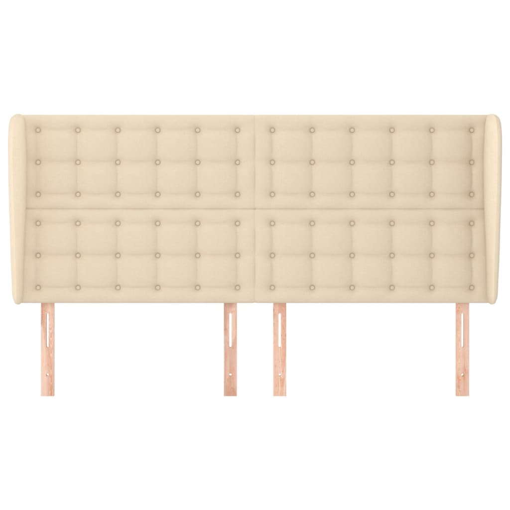 vidaXL Κεφαλάρι με Πτερύγια Κρεμ 203x23x118/128 εκ. Υφασμάτινο