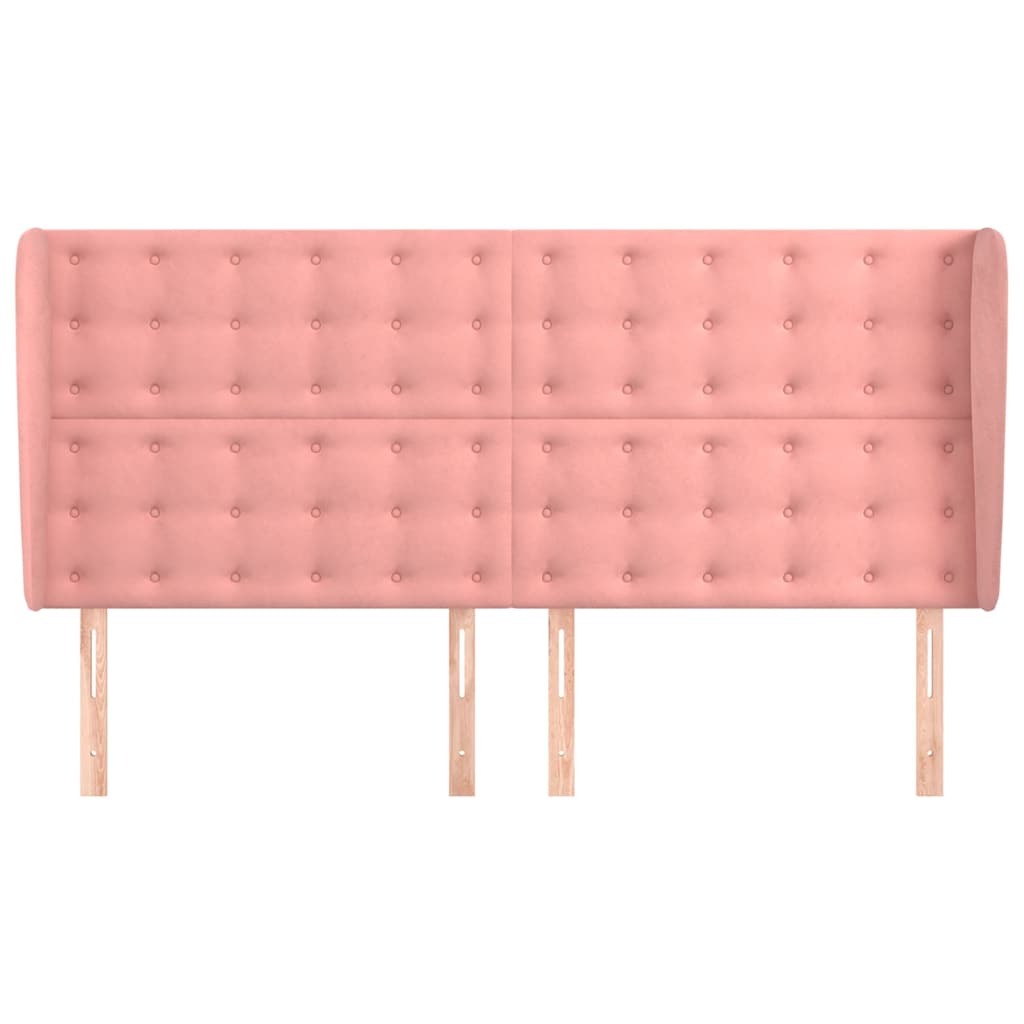 vidaXL Κεφαλάρι με Πτερύγια Ροζ 183x23x118/128 εκ. Βελούδινο