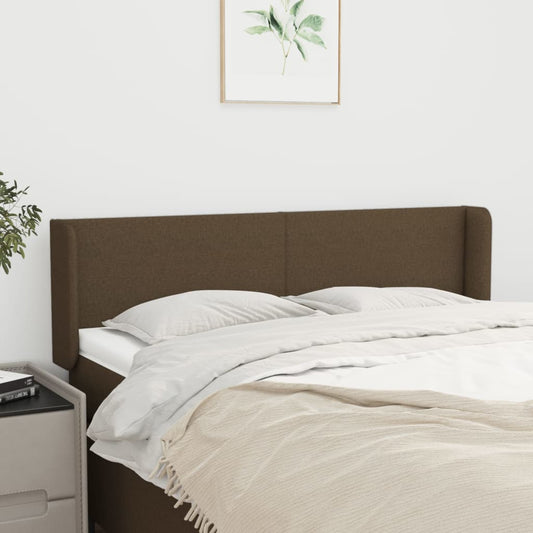 vidaXL Κεφαλάρι με Πτερύγια Σκούρο Καφέ 147x16x78/88 εκ. Υφασμάτινο