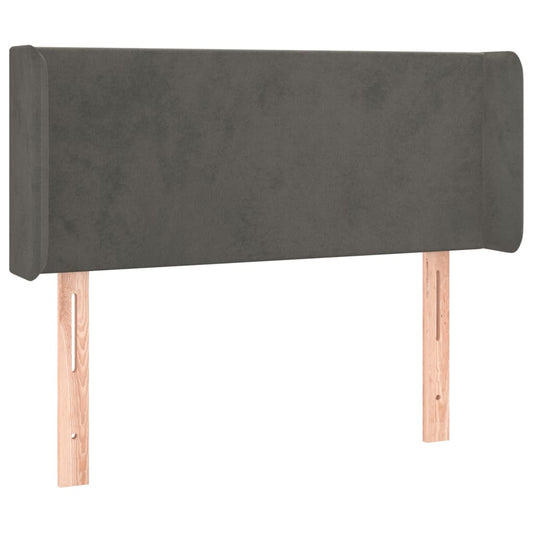 vidaXL Κεφαλάρι με Πτερύγια Σκούρο Γκρι 83x16x78/88 εκ. Βελούδινο