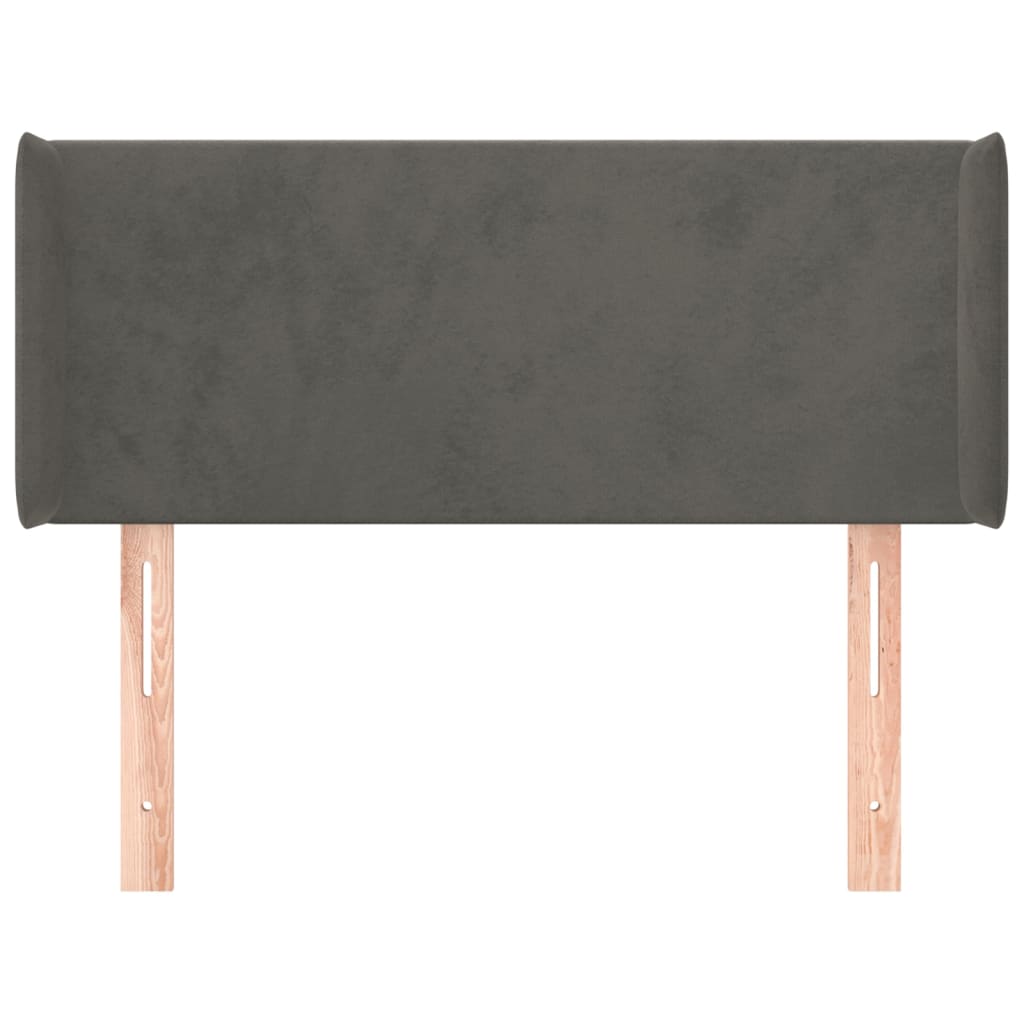 vidaXL Κεφαλάρι με Πτερύγια Σκούρο Γκρι 93x16x78/88 εκ. Βελούδινο