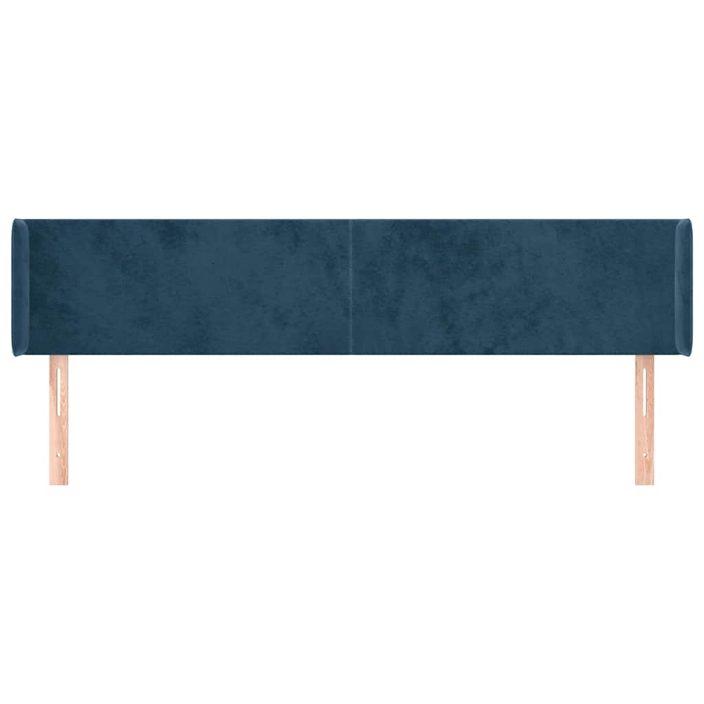 vidaXL Κεφαλάρι με Πτερύγια Σκούρο Μπλε 163x16x78/88 εκ. Βελούδινο
