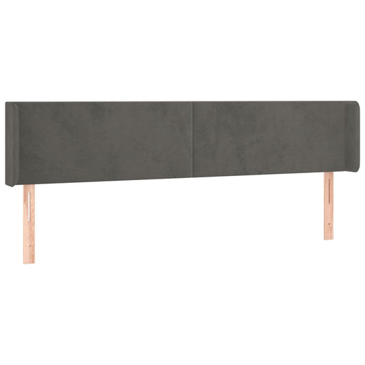 vidaXL Κεφαλάρι με Πτερύγια Σκούρο Γκρι 183x16x78/88 εκ. Βελούδινο