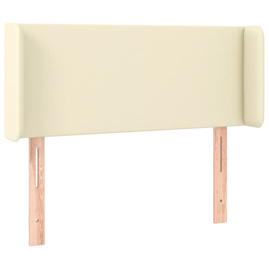 vidaXL Κεφαλάρι με Πτερύγια Κρεμ 83x16x78/88 εκ. Συνθετικό Δέρμα