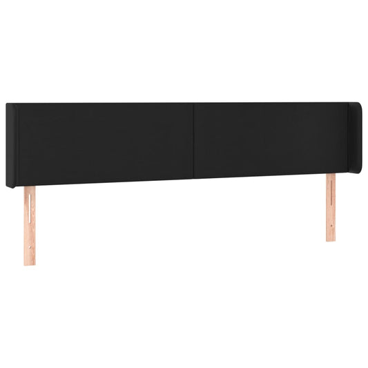 vidaXL Κεφαλάρι με Πτερύγια Μαύρο 163x16x78/88 εκ. Συνθετικό Δέρμα