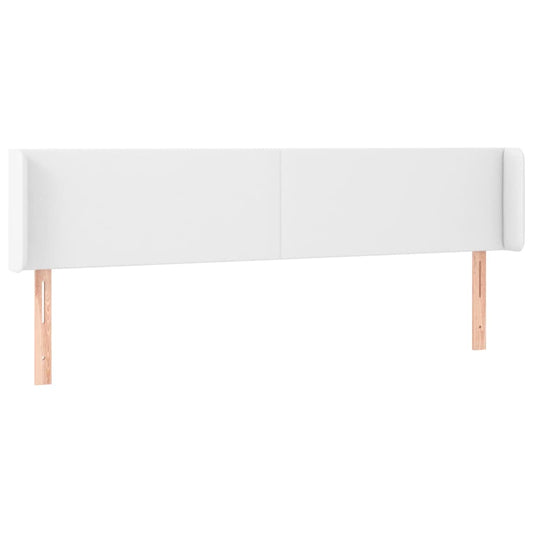 vidaXL Κεφαλάρι με Πτερύγια Λευκό 163x16x78/88 εκ. Συνθετικό Δέρμα