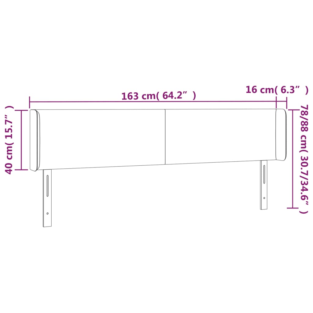 vidaXL Κεφαλάρι με Πτερύγια Λευκό 163x16x78/88 εκ. Συνθετικό Δέρμα
