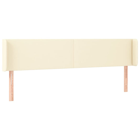 vidaXL Κεφαλάρι με Πτερύγια Κρεμ 183x16x78/88 εκ. Συνθετικό Δέρμα