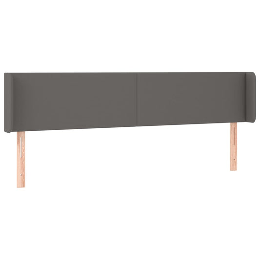 vidaXL Κεφαλάρι με Πτερύγια Γκρι 183x16x78/88εκ. Συνθετικό Δέρμα