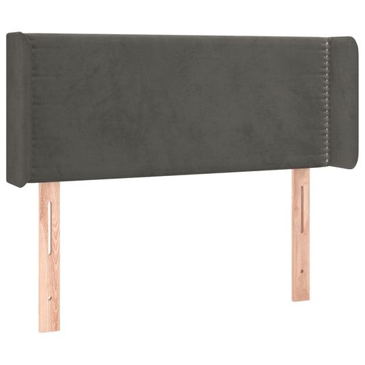 vidaXL Κεφαλάρι με Πτερύγια Σκούρο Γκρι 93x16x78/88 εκ. Βελούδινο
