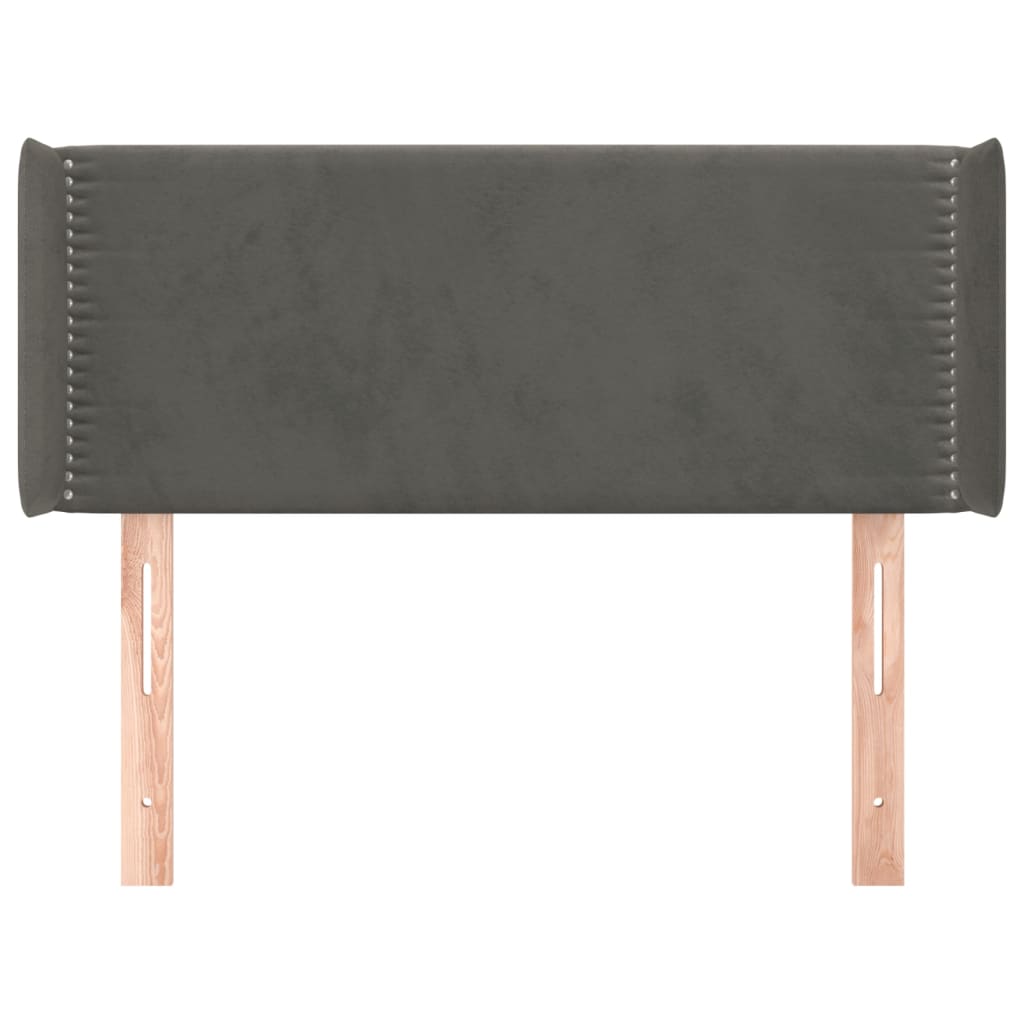 vidaXL Κεφαλάρι με Πτερύγια Σκούρο Γκρι 93x16x78/88 εκ. Βελούδινο