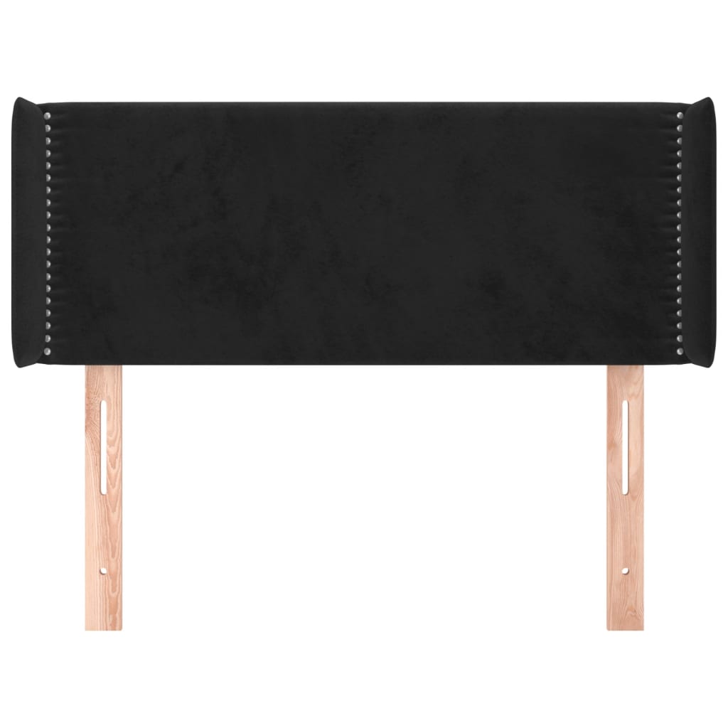 vidaXL Κεφαλάρι με Πτερύγια Μαύρο 93x16x78/88 εκ. Βελούδινο