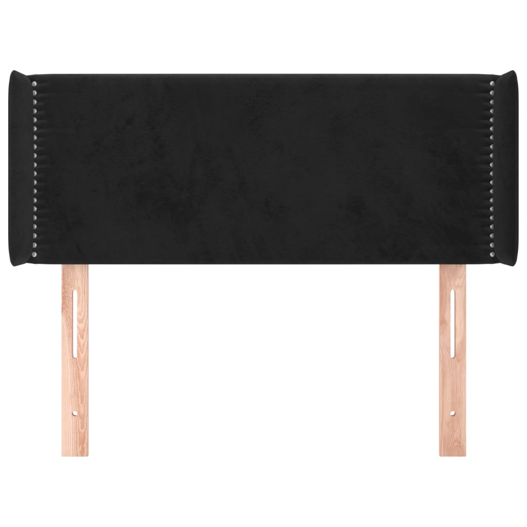 vidaXL Κεφαλάρι με Πτερύγια Μαύρο 103x16x78/88 εκ. Βελούδινο