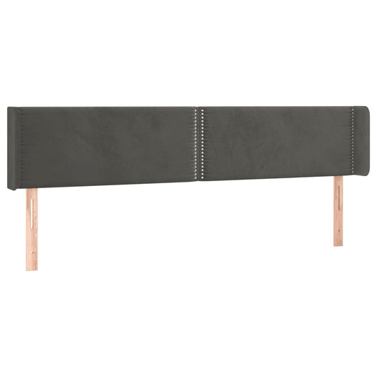 vidaXL Κεφαλάρι με Πτερύγια Σκούρο Γκρι 163x16x78/88 εκ. Βελούδινο