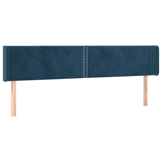 vidaXL Κεφαλάρι με Πτερύγια Σκούρο Μπλε 163x16x78/88 εκ. Βελούδινο