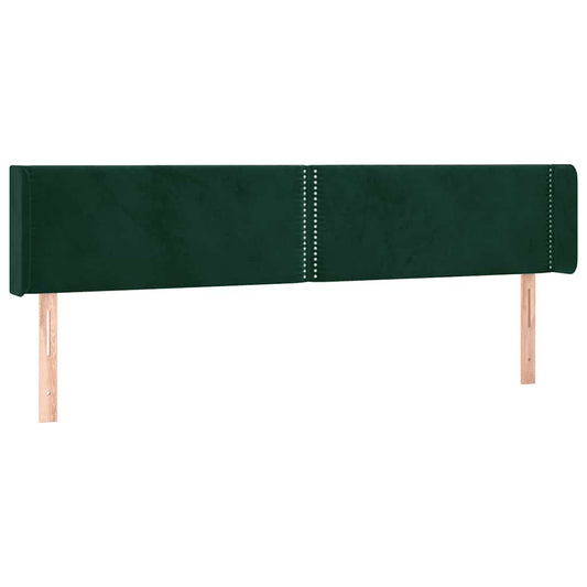 vidaXL Κεφαλάρι με Πτερύγια Σκούρο Πράσινο 183x16x78/88 εκ. Βελούδινο