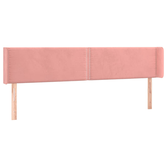 vidaXL Κεφαλάρι με Πτερύγια Ροζ 183x16x78/88 εκ. Βελούδινο