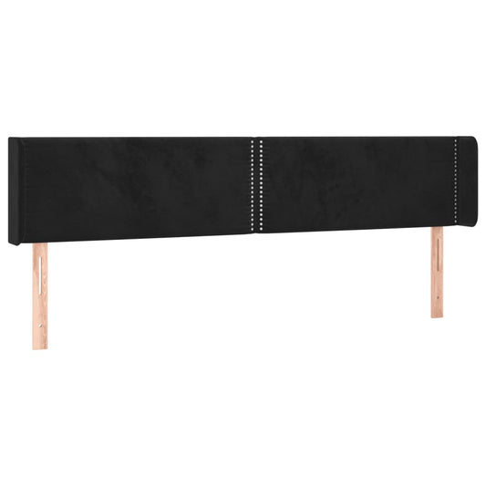vidaXL Κεφαλάρι με Πτερύγια Μαύρο 203x16x78/88 εκ. Βελούδινο