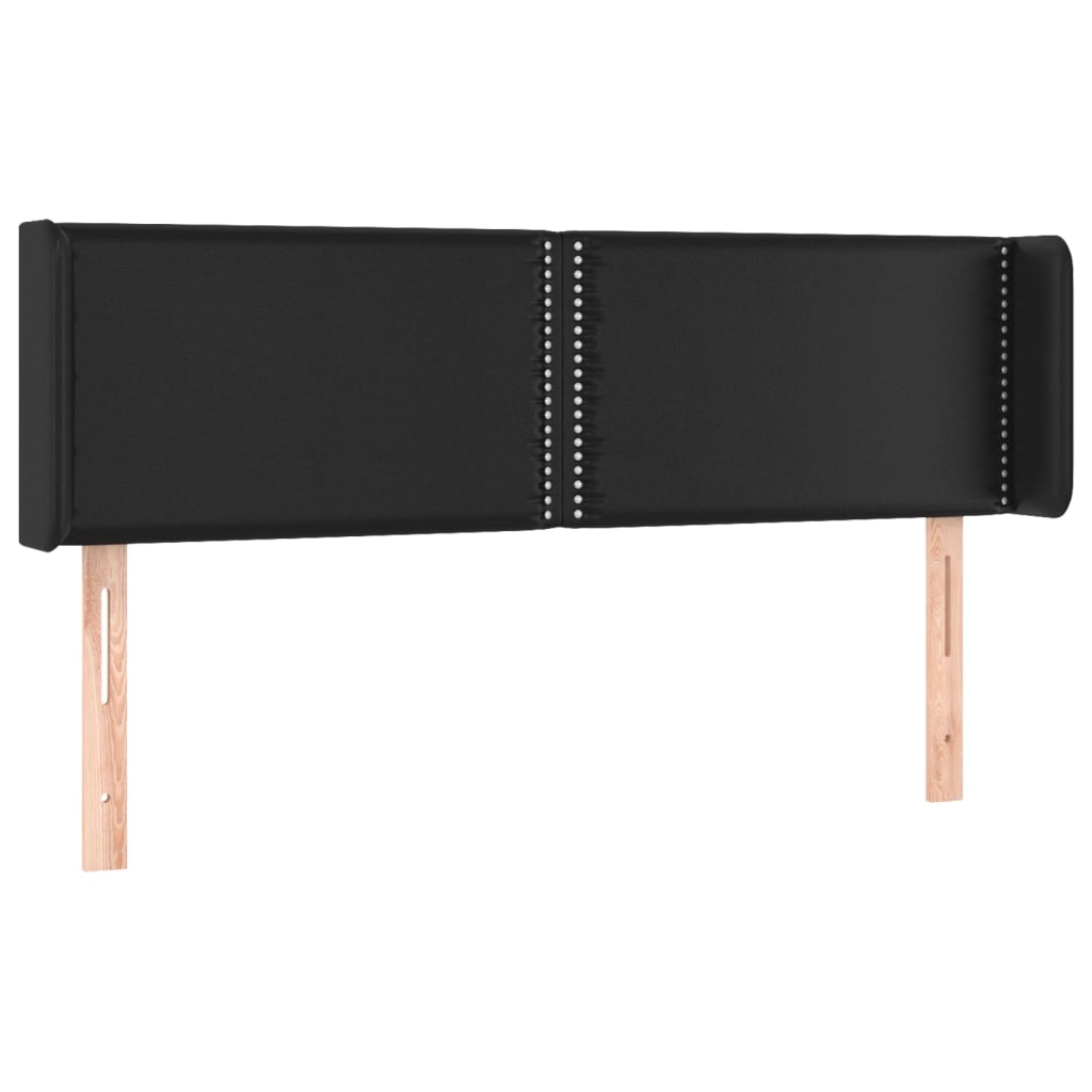 vidaXL Κεφαλάρι με Πτερύγια Μαύρο 147x16x78/88 εκ. Συνθετικό Δέρμα