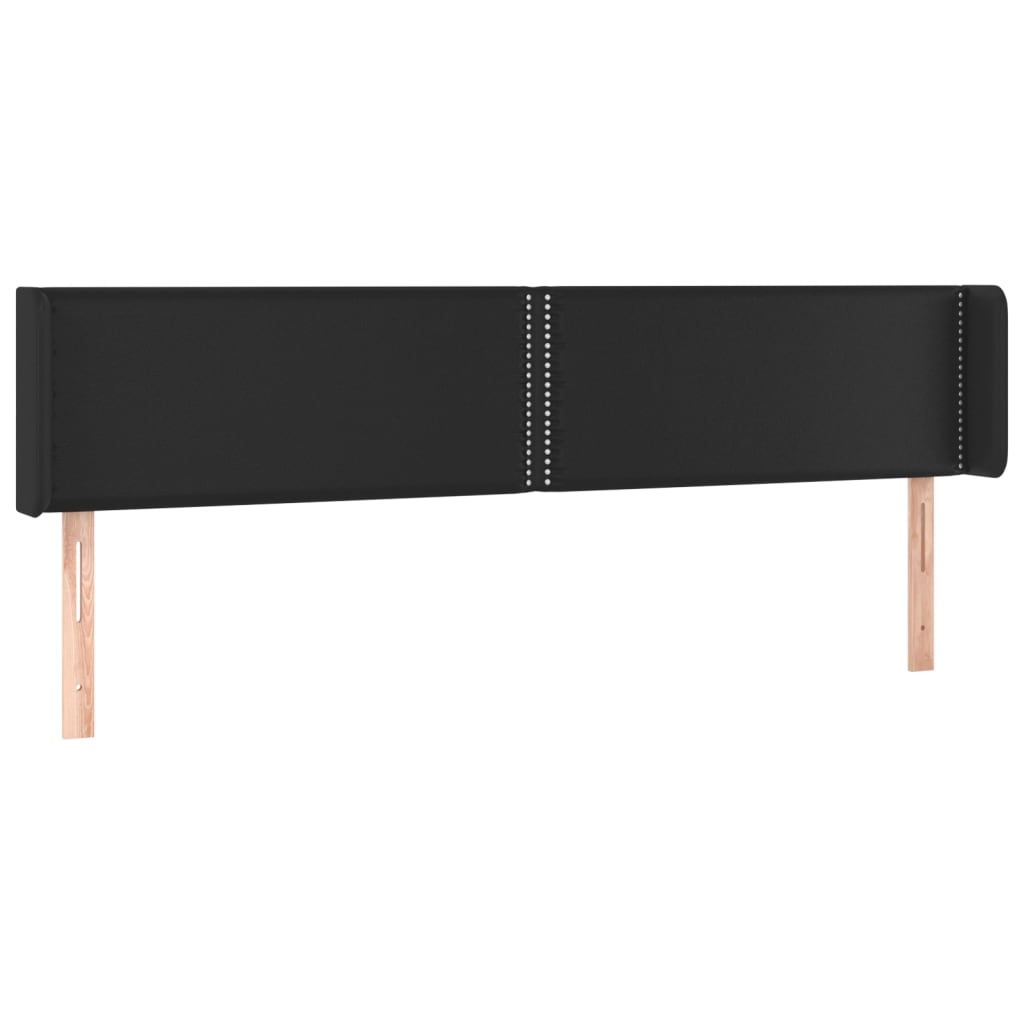 vidaXL Κεφαλάρι με Πτερύγια Μαύρο 183x16x78/88εκ. Συνθετικό Δέρμα