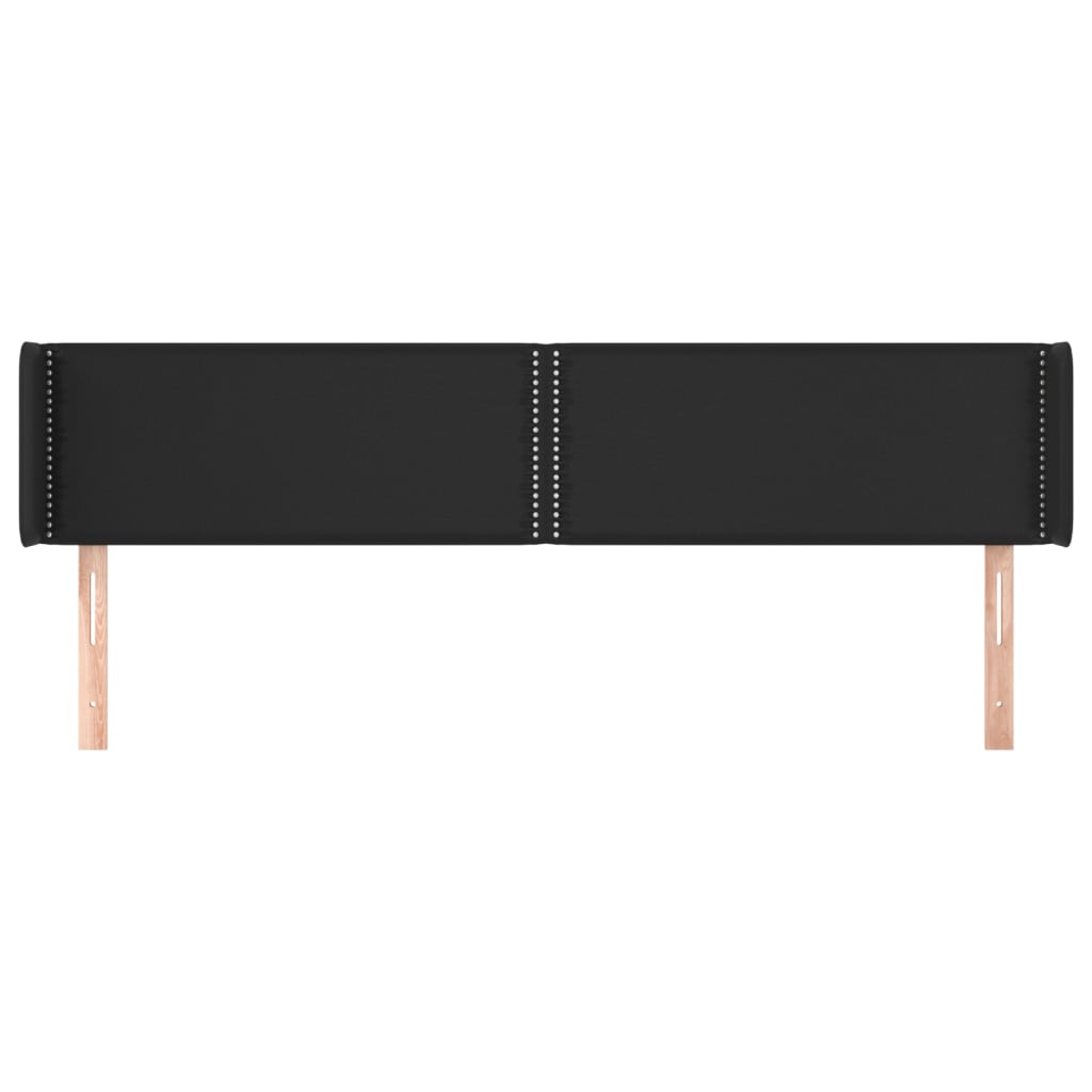 vidaXL Κεφαλάρι με Πτερύγια Μαύρο 183x16x78/88εκ. Συνθετικό Δέρμα