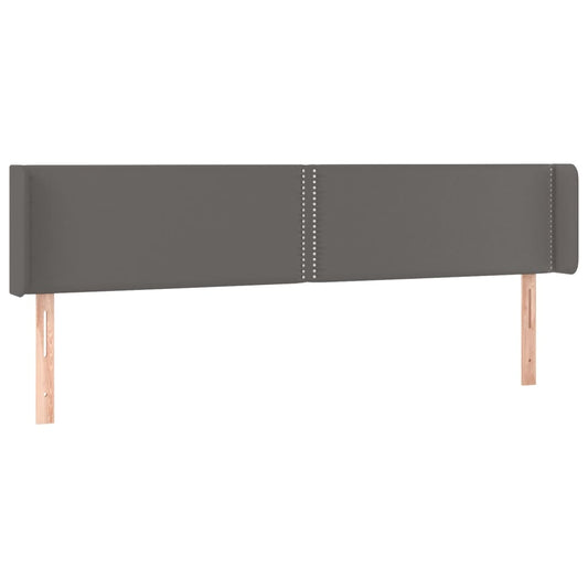 vidaXL Κεφαλάρι με Πτερύγια Γκρι 203x16x78/88 εκ. Συνθετικό Δέρμα