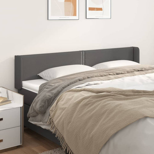 vidaXL Κεφαλάρι με Πτερύγια Γκρι 203x16x78/88 εκ. Συνθετικό Δέρμα