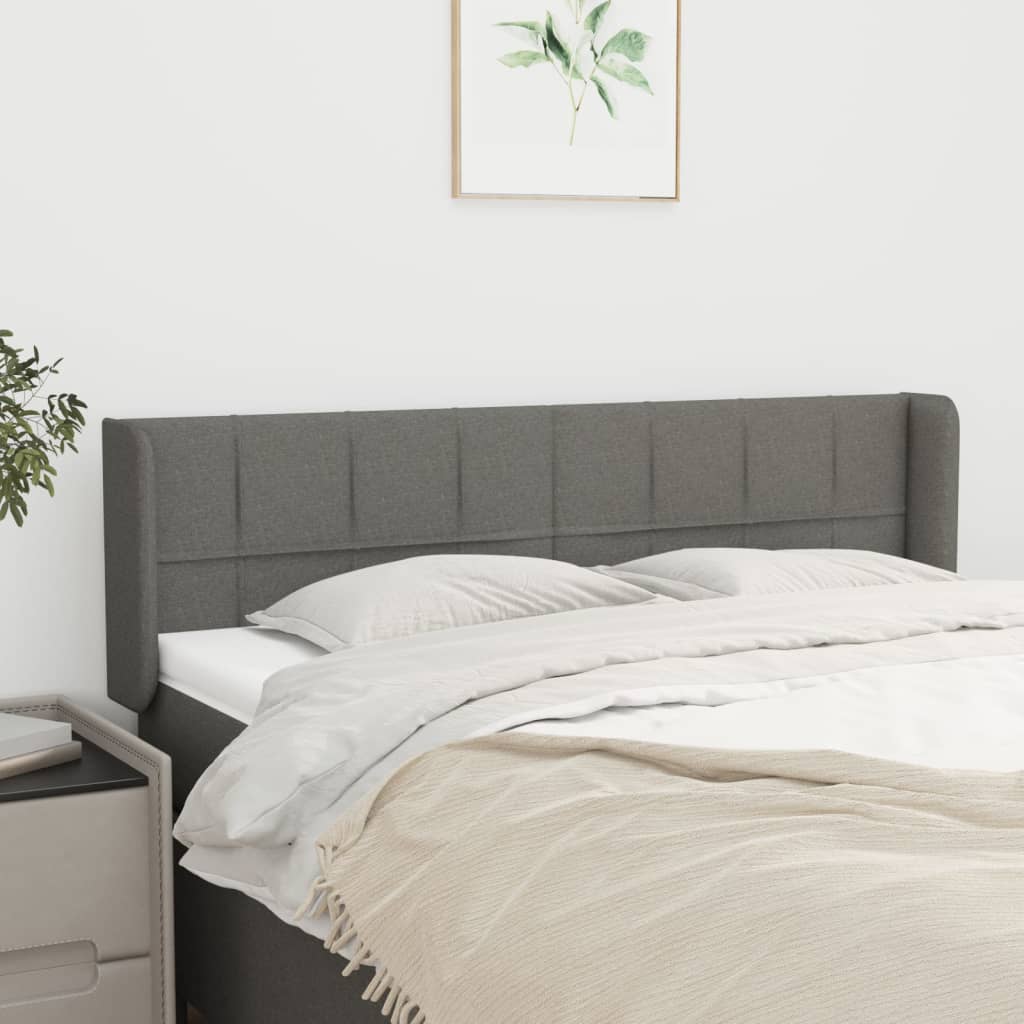 vidaXL Κεφαλάρι με Πτερύγια Σκούρο Γκρι 147x16x78/88 εκ. Υφασμάτινο