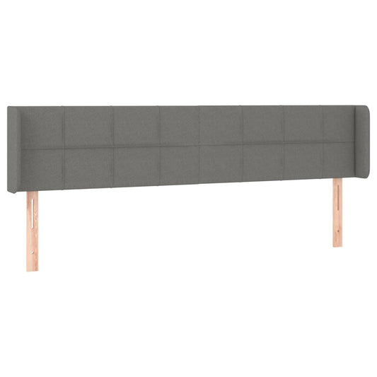 vidaXL Κεφαλάρι με Πτερύγια Σκούρο Γκρι 203x16x78/88 εκ. Υφασμάτινο