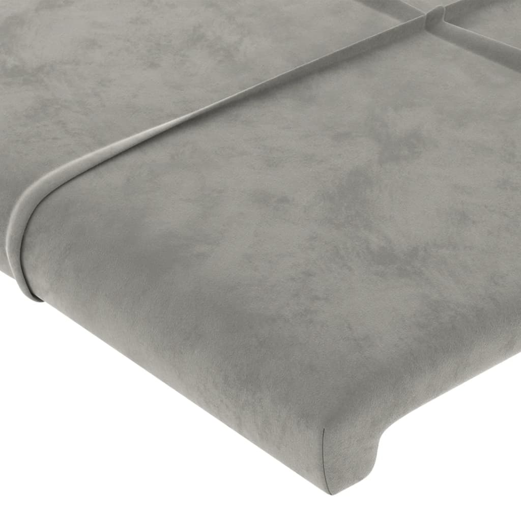 vidaXL Κεφαλάρι με Πτερύγια Ανοιχτό Γκρι 83x16x78/88 εκ. Βελούδινο
