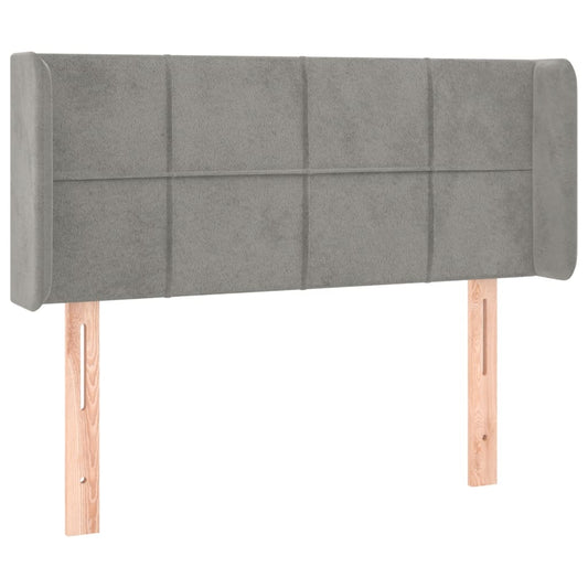 vidaXL Κεφαλάρι με Πτερύγια Ανοιχτό Γκρι 93x16x78/88 εκ. Βελούδινο