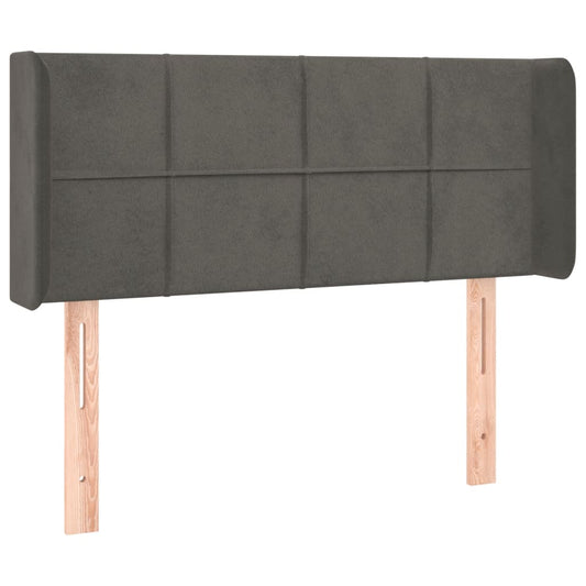 vidaXL Κεφαλάρι με Πτερύγια Σκούρο Γκρι 93x16x78/88 εκ. Βελούδινο