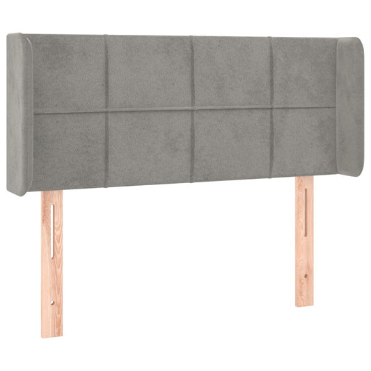 vidaXL Κεφαλάρι με Πτερύγια Ανοιχτό Γκρι 103x16x78/88 εκ. Βελούδινο