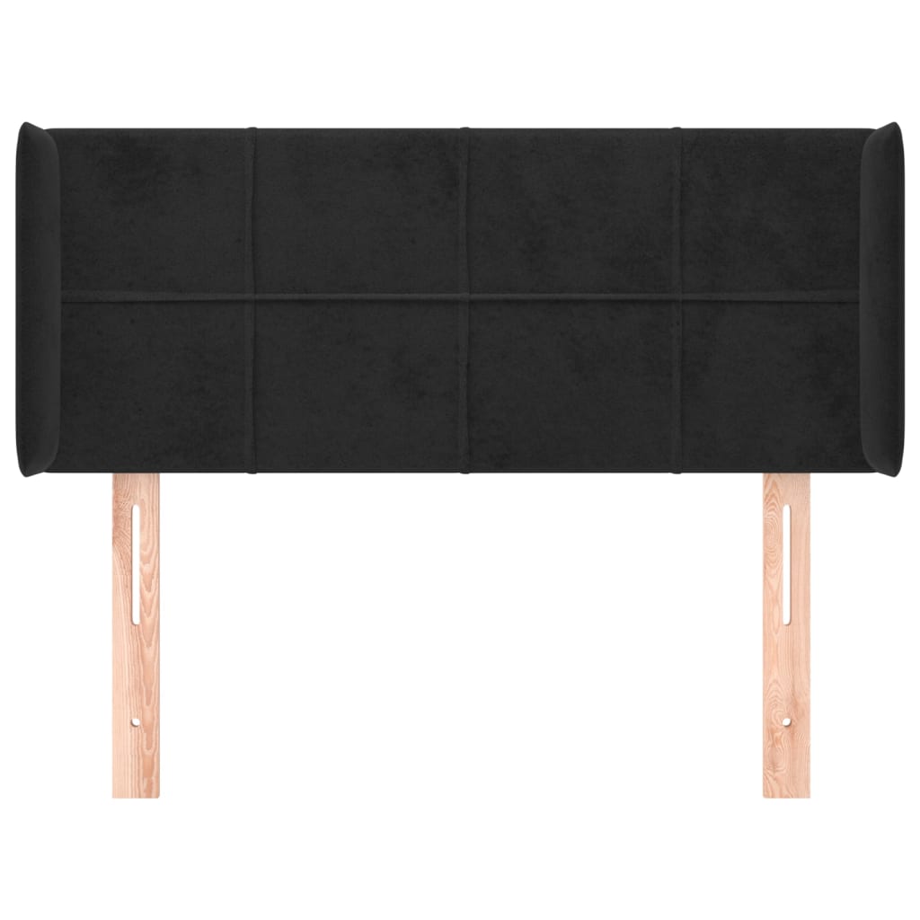 vidaXL Κεφαλάρι με Πτερύγια Μαύρο 103x16x78/88 εκ. Βελούδινο