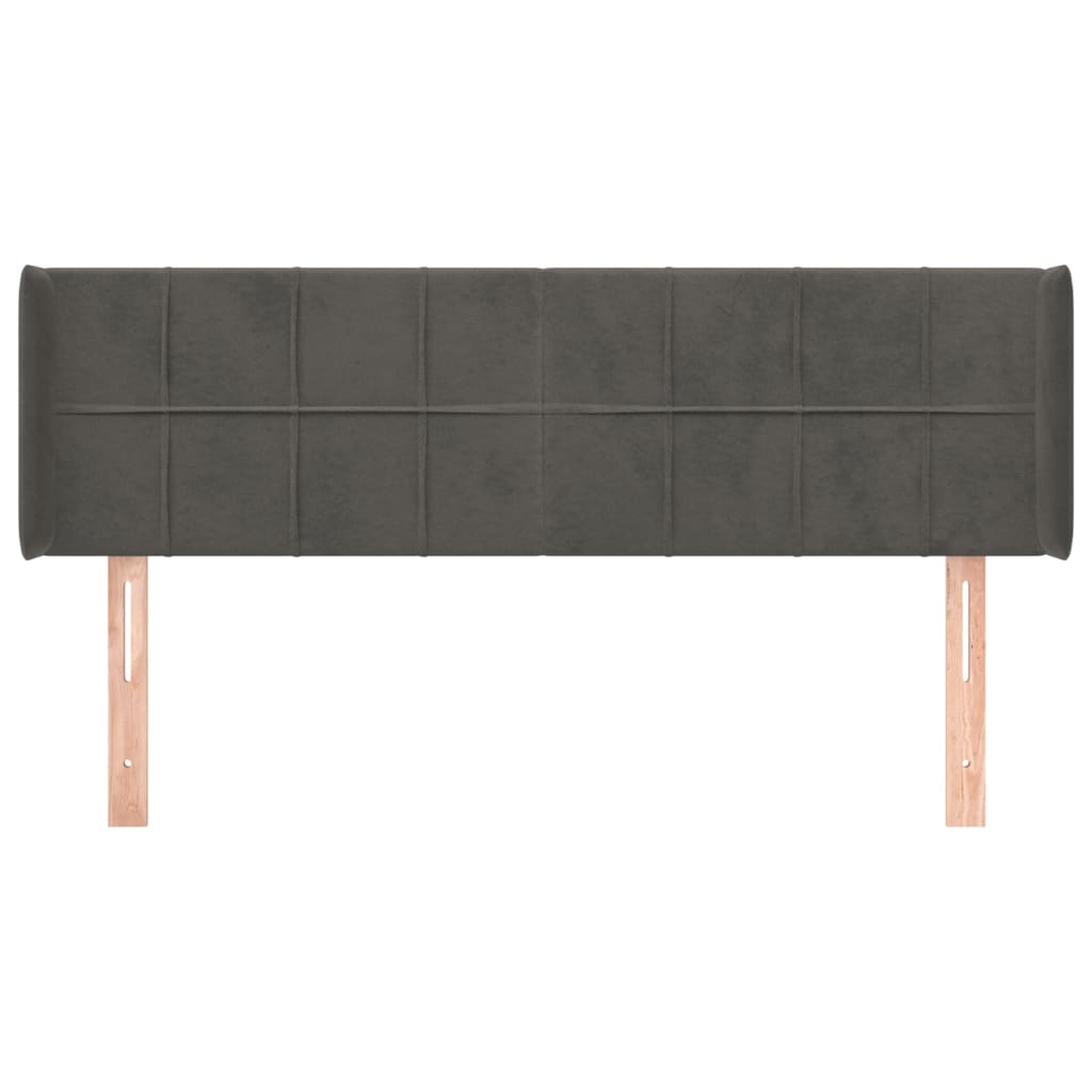 vidaXL Κεφαλάρι με Πτερύγια Σκούρο Γκρι 147x16x78/88 εκ. Βελούδινο