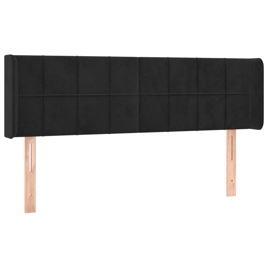 vidaXL Κεφαλάρι με Πτερύγια Μαύρο 147x16x78/88 εκ. Βελούδινο