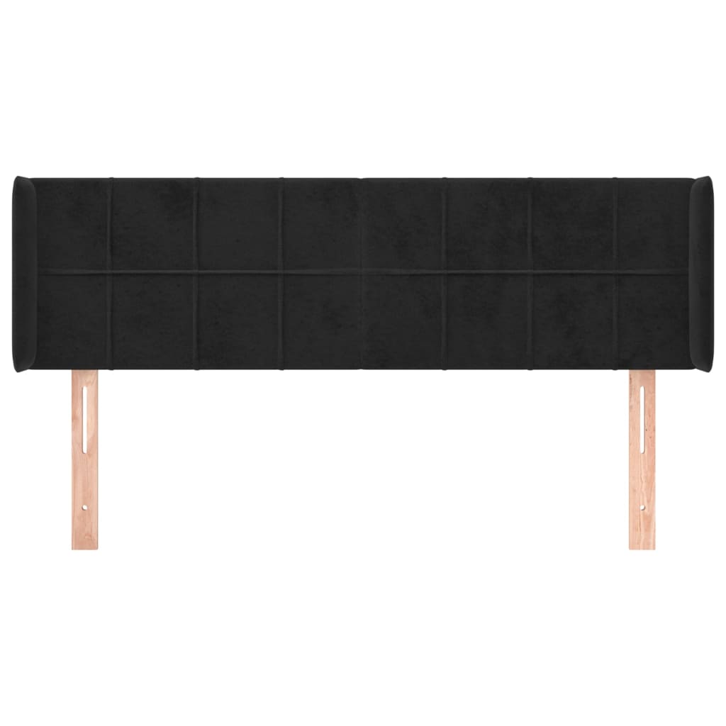 vidaXL Κεφαλάρι με Πτερύγια Μαύρο 147x16x78/88 εκ. Βελούδινο