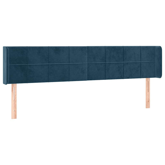 vidaXL Κεφαλάρι με Πτερύγια Σκούρο Μπλε 163x16x78/88 εκ. Βελούδινο