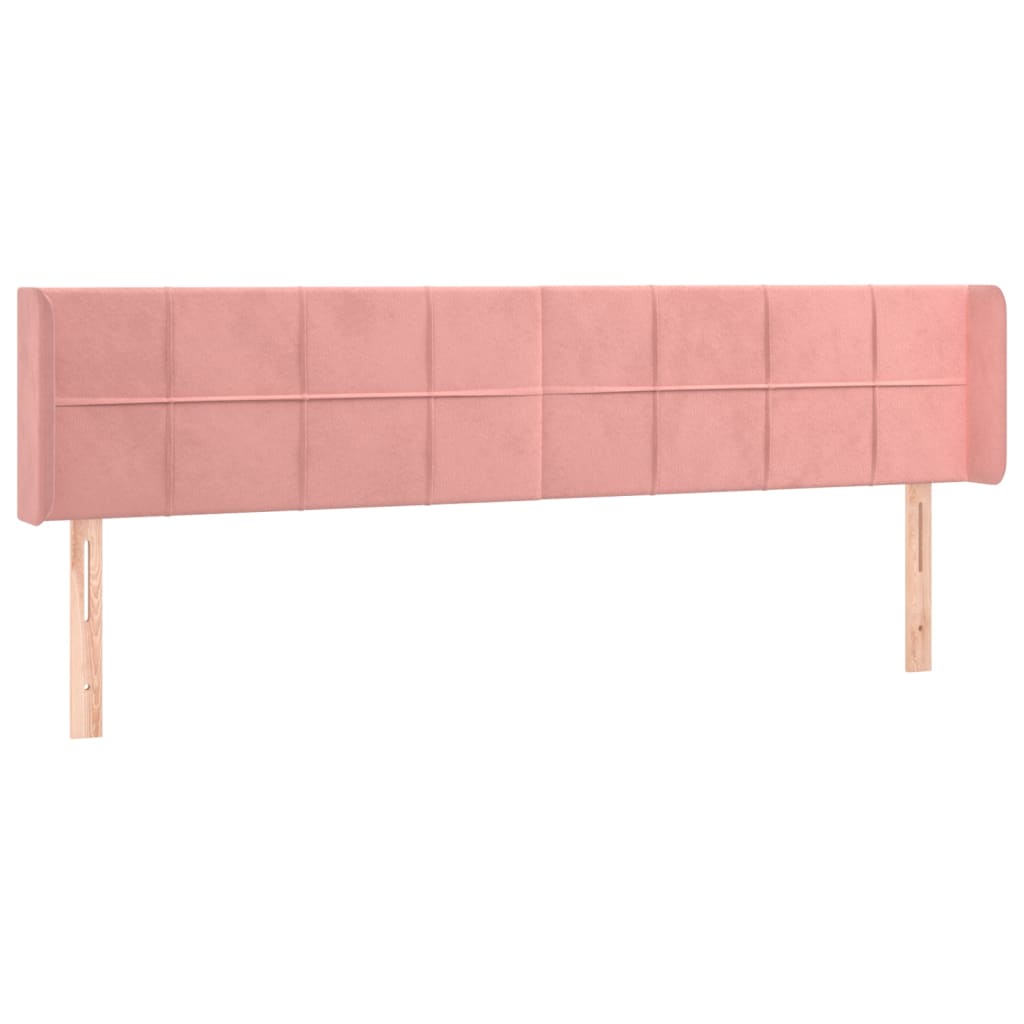 vidaXL Κεφαλάρι με Πτερύγια Ροζ 163x16x78/88 εκ. Βελούδινο