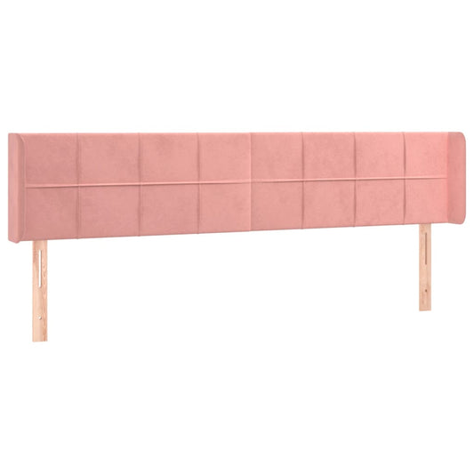 vidaXL Κεφαλάρι με Πτερύγια Ροζ 183x16x78/88 εκ. Βελούδινο