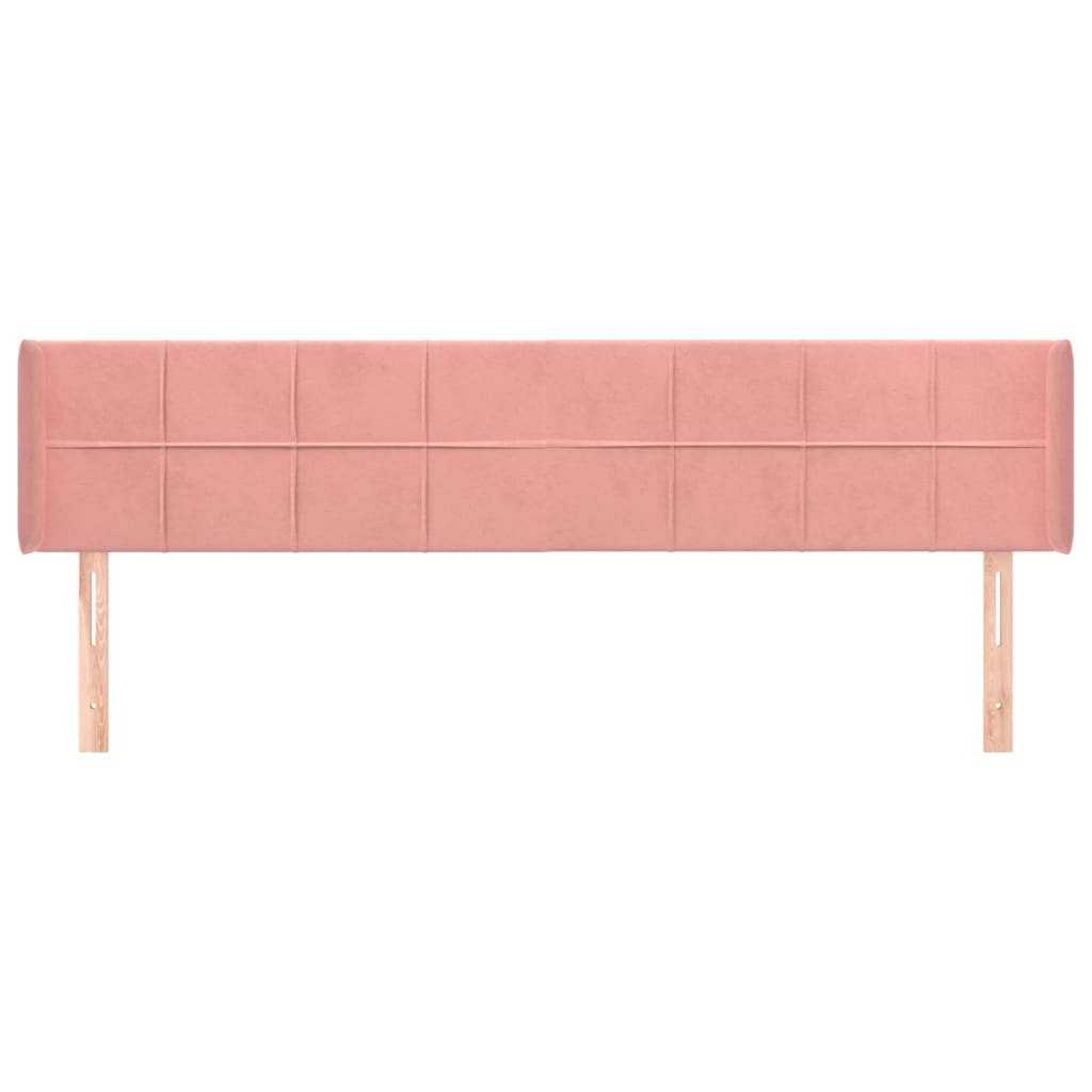 vidaXL Κεφαλάρι με Πτερύγια Ροζ 183x16x78/88 εκ. Βελούδινο