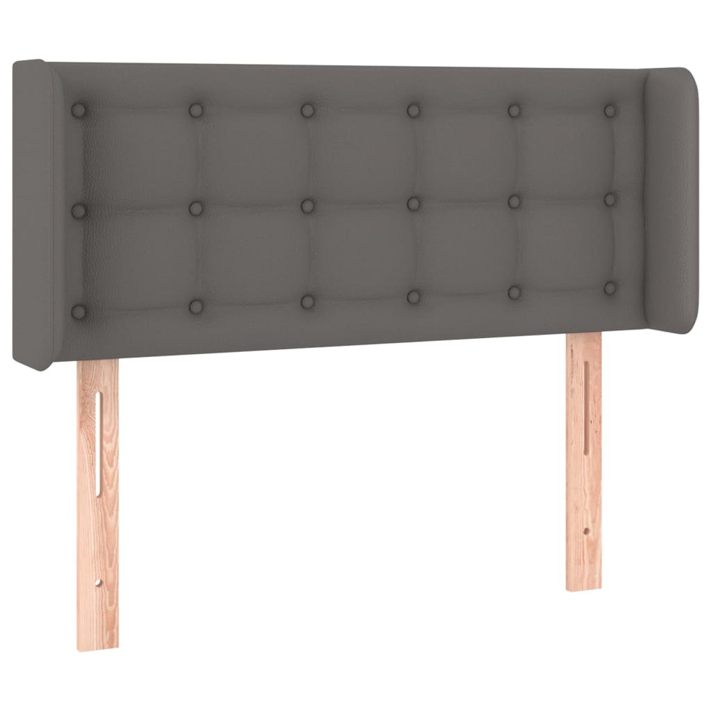 vidaXL Κεφαλάρι με Πτερύγια Γκρι 93x16x78/88 εκ. Συνθετικό Δέρμα