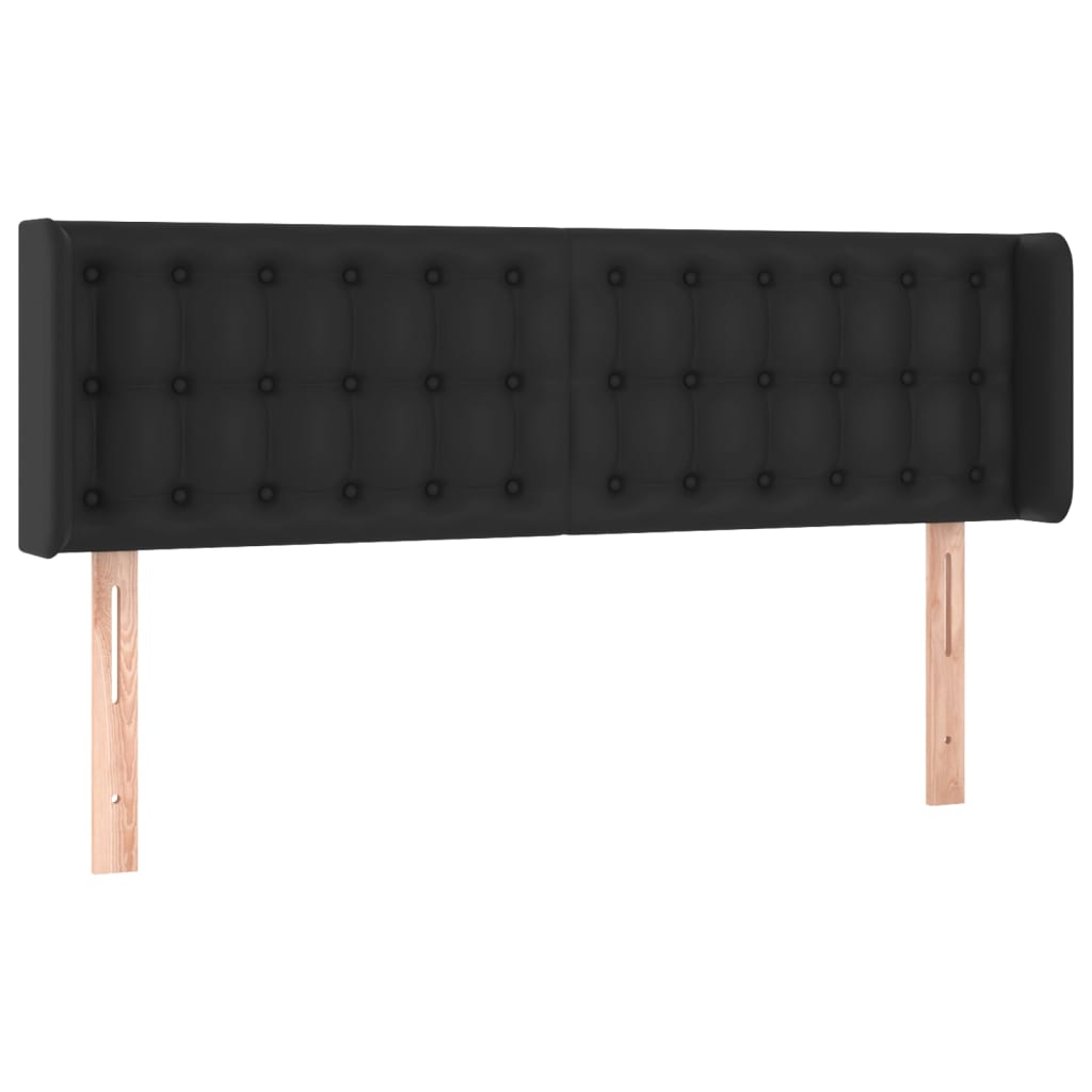vidaXL Κεφαλάρι με Πτερύγια Μαύρο 147x16x78/88 εκ. Συνθετικό Δέρμα