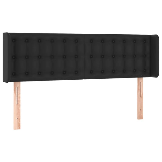 vidaXL Κεφαλάρι με Πτερύγια Μαύρο 147x16x78/88 εκ. Συνθετικό Δέρμα