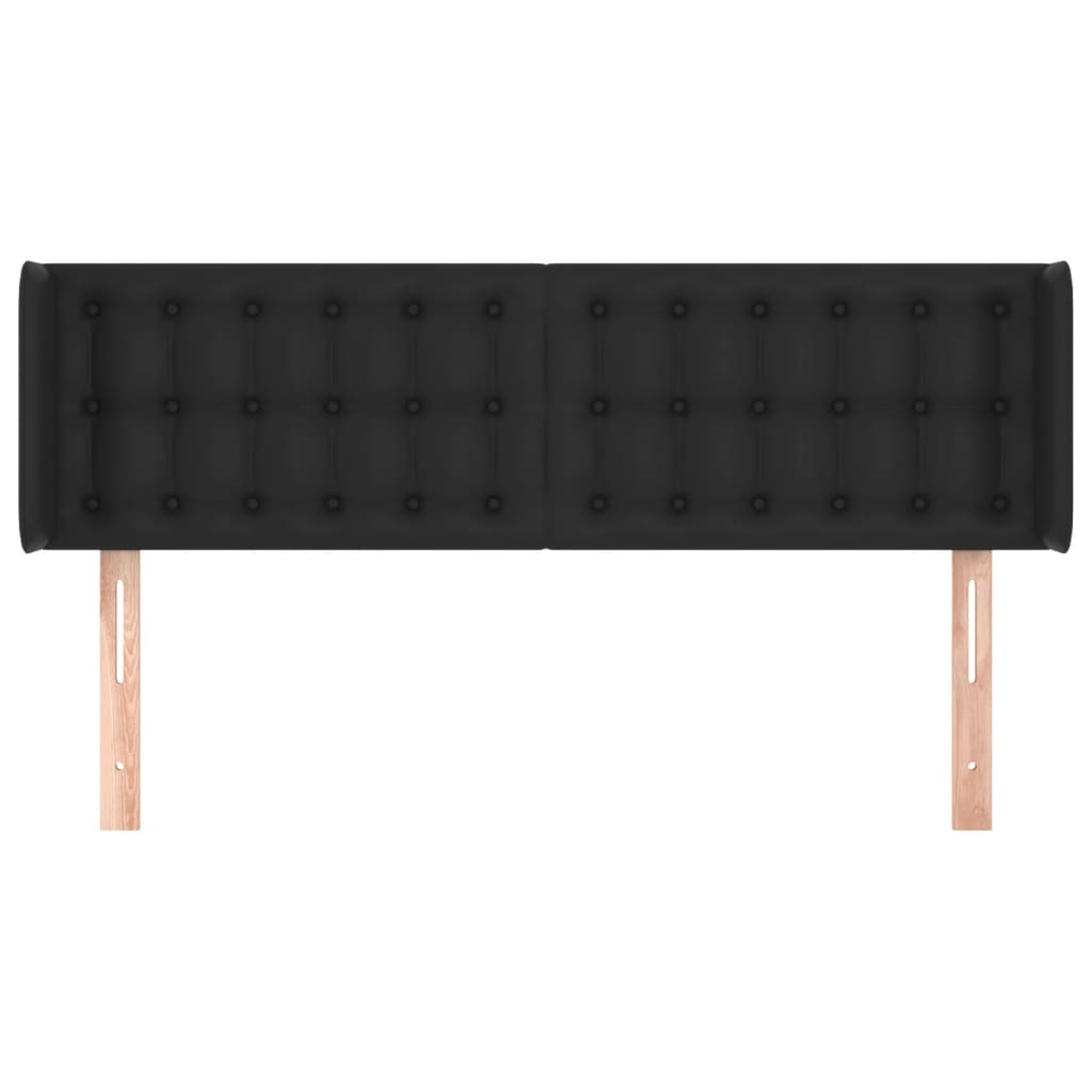 vidaXL Κεφαλάρι με Πτερύγια Μαύρο 147x16x78/88 εκ. Συνθετικό Δέρμα