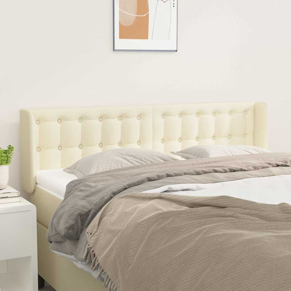 vidaXL Κεφαλάρι με Πτερύγια Κρεμ 147x16x78/88 εκ. Συνθετικό Δέρμα