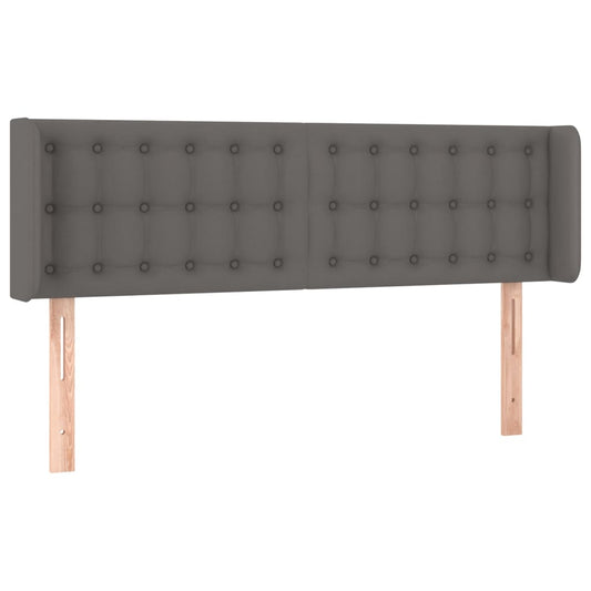 vidaXL Κεφαλάρι με Πτερύγια Γκρι 147x16x78/88 εκ. Συνθετικό Δέρμα